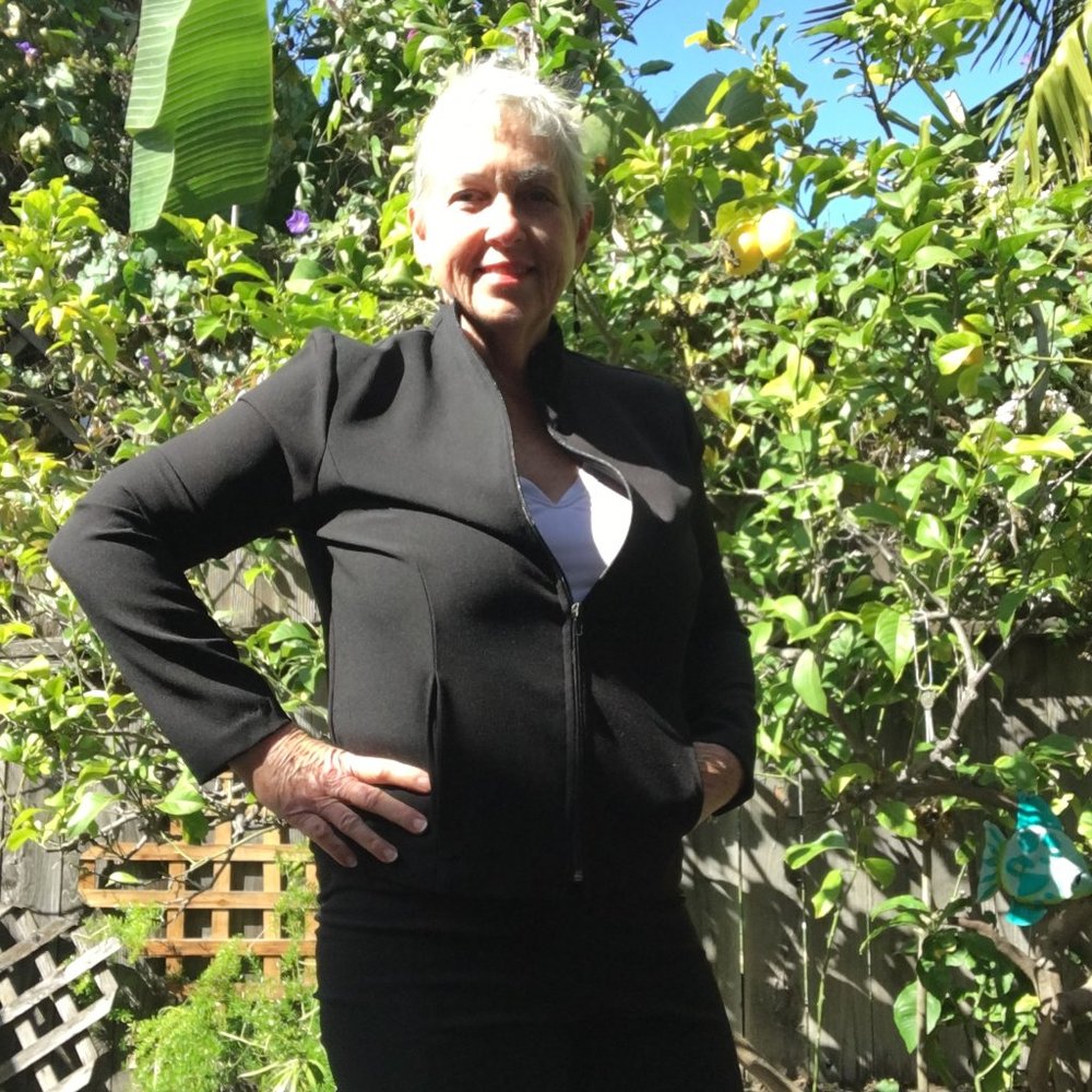 Women's black zip-front jacket